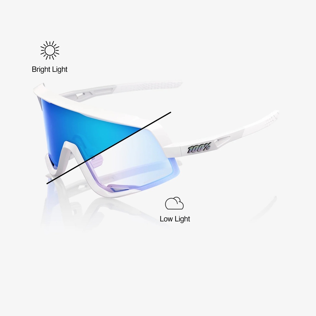 GLENDALE - Bastille LE - Pearl White Glitter - Blue Mirror Photochromic