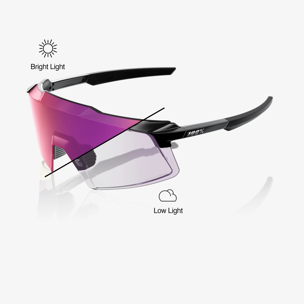 AEROCRAFT Gloss Black - Purple Mirror Photochromic Lens